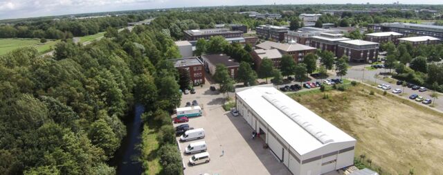 Luftbild des Firmengeländes der Bremer pro aqua